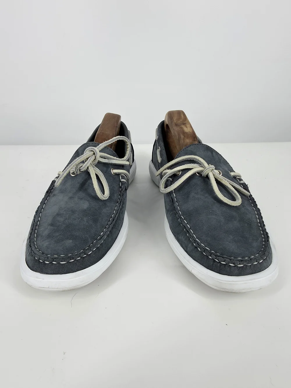 Allen Edmonds Ely Blue Suede Boat Shoes Loafers 10 D